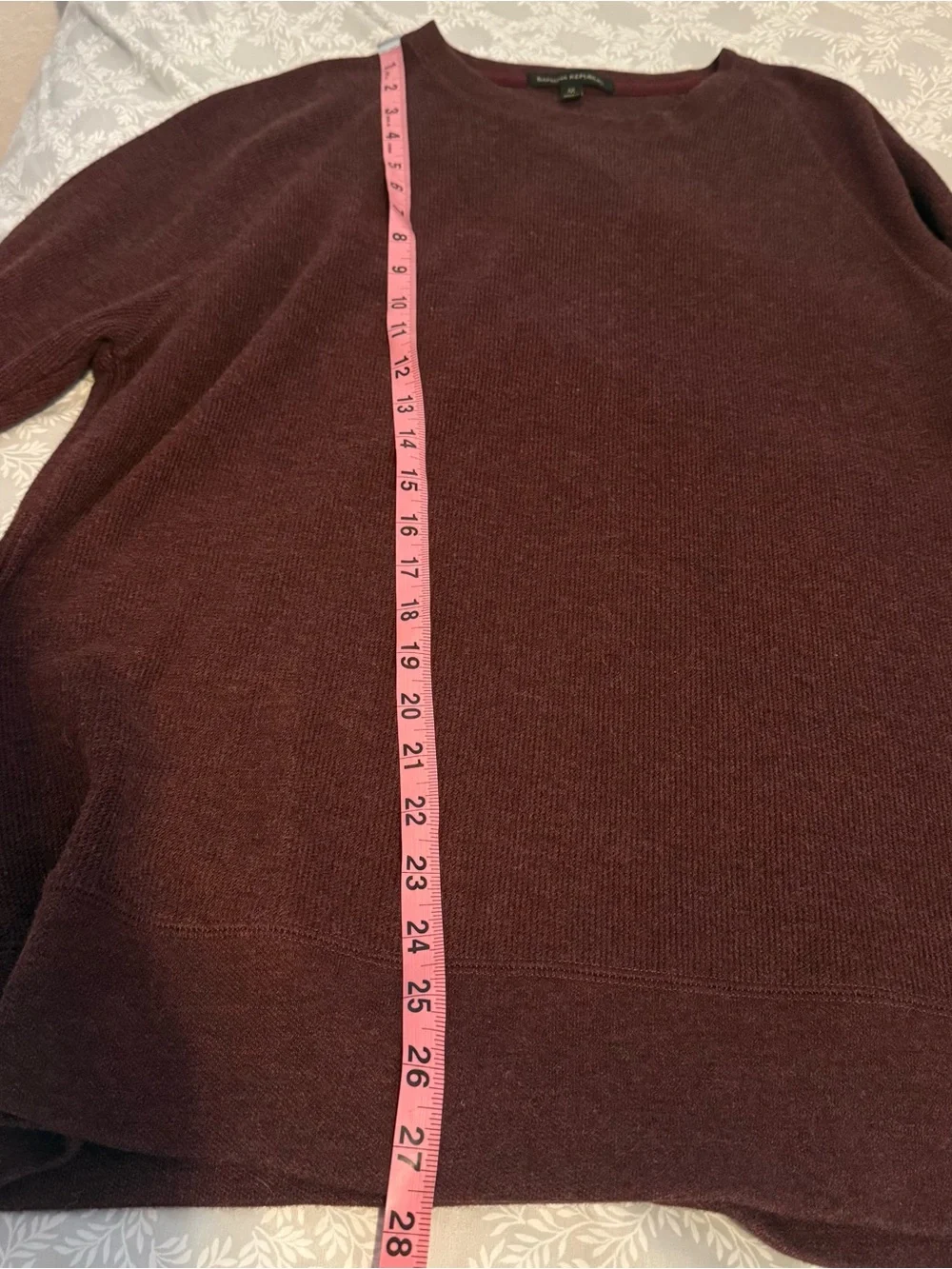 Banana Republic Men's Maroon Crewneck Sweater Cotton Blend